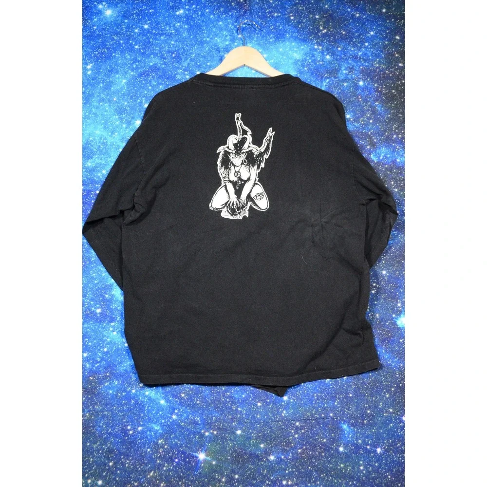 Vintage Prime Evil Anvil Shirt Mens XL Black Long Sleeve‎ Graphic USA Horror